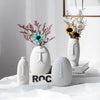 Nordic Rustic Face Shape Ceramic Flower Vase