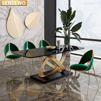 Italian Luxury Modern Marble Dining Table Set