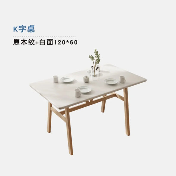 Wood Mobile Dining Table Set