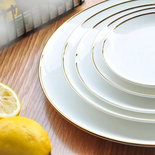 White Porcelain Dinner Dishes and Plates