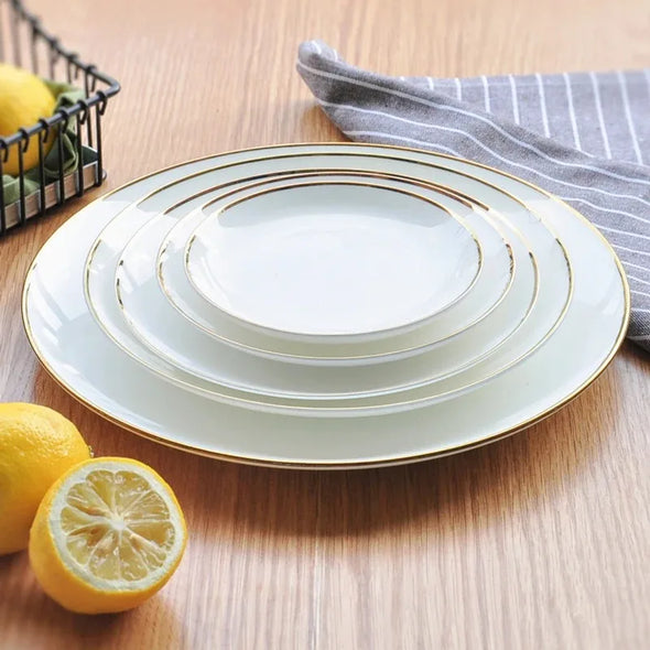 White Porcelain Dinner Dishes and Plates